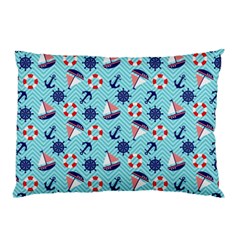 Seamless Pattern Nautical Theme Pillow Case
