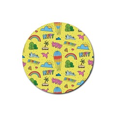Travel Pattern Rubber Coaster (round) 