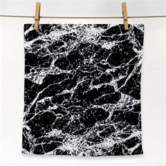 Black And White Abstract Textured Print Face Towel