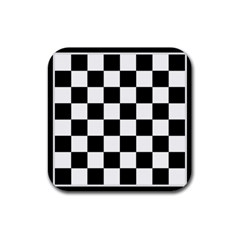 Chess Board Background Design Rubber Coaster (square) 