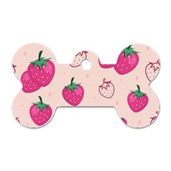 Seamless-strawberry-fruit-pattern-background Dog Tag Bone (one Side)