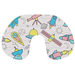 Cute Seamless Pattern With Space Travel Neck Pillow