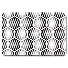 Halftone Tech Hexagons Seamless Pattern Large Doormat 