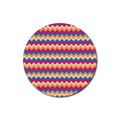 Zigzag Pattern Seamless Zig Zag Background Color Rubber Coaster (round) 