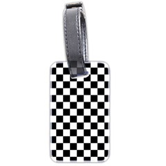 Black And White Chessboard Pattern, Classic, Tiled, Chess Like Theme Luggage Tag (two Sides)