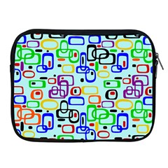 60 s Style Retro Pattern, Vintage Ovals At Pastel Blue Apple Ipad 2/3/4 Zipper Cases