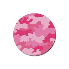 Camo Pink Rubber Coaster (round) 