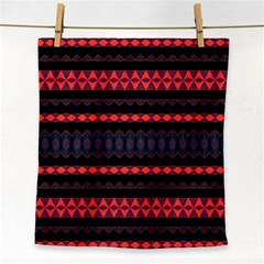 Boho Orange Black Face Towel
