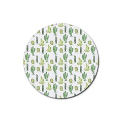 Cactus Pattern Rubber Coaster (round) 