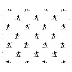 Black And White Surfing Motif Graphic Print Pattern Double Sided Flano Blanket (medium) 