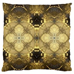 Black And Gold Large Flano Cushion Case (two Sides)