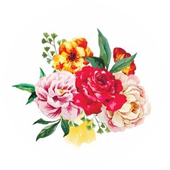 Garden Flowers Wooden Bottle Opener (round)