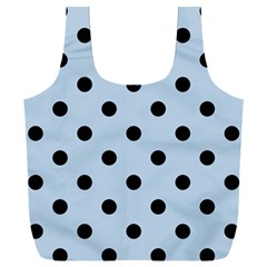 Large Black Polka Dots On Beau Blue - Full Print Recycle Bag (xxxl)