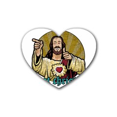 Buddy Christ Rubber Coaster (heart) 