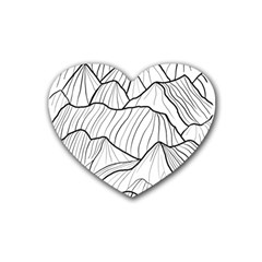 Mountains Rubber Coaster (heart) 
