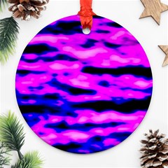 Purple  Waves Abstract Series No6 Ornament (round)