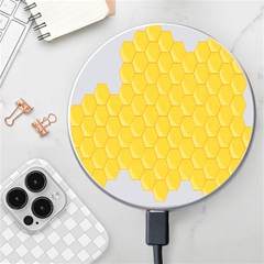 Hexagons Yellow Honeycomb Hive Bee Hive Pattern Wireless Charger