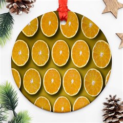 Oranges Slices  Pattern Round Ornament (two Sides)