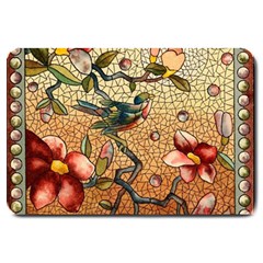 Flower Cubism Mosaic Vintage Large Doormat 