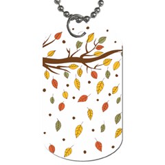 Autumn Isolated Blade Branch Dog Tag (one Side)