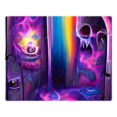 Purple Drawing Digital Art Double Sided Flano Blanket (large) 