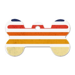 Illustration Retro Sun Sunset Vintage Graphic Dog Tag Bone (one Side)