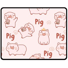 Pig Cartoon Background Pattern Fleece Blanket (medium) 