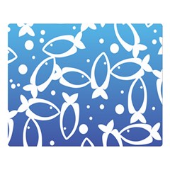 Blue Fish Water Aquarium Double Sided Flano Blanket (large) 