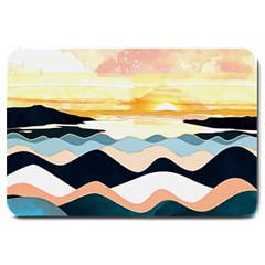 Sea Waves Wave Painting Ocean Water Large Doormat 