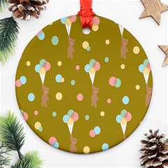 Bear 3 Round Ornament (two Sides)