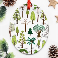 Chrismas Tree Greeen  Ornament (oval Filigree)