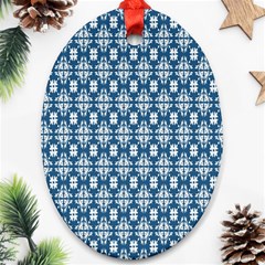 Floral-001 Oval Ornament (two Sides)