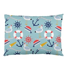 Nautical-marine-symbols-seamless-pattern Pillow Case (two Sides)