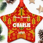 Xmas Winter Pattern Ornament Ornament (Star) Front