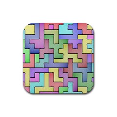 Colorful Stylish Design Rubber Coaster (square)