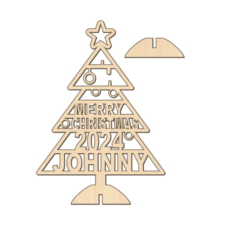 Personalized 3D Xmas Tree2 Ornament Wood Ornament
