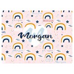 Personalized Childish Pattern Cute Rainbow Stars Clouds Two Sides Premium Plush Fleece Blanket (Baby Size) 40 x30  Blanket Front