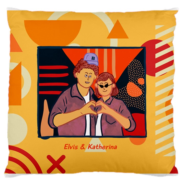 Couple Heart Large Cushion Case (One Side)