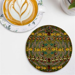 Fishes Admires All Freedom In The World And Feelings Of Security Uv Print Round Tile Coaster