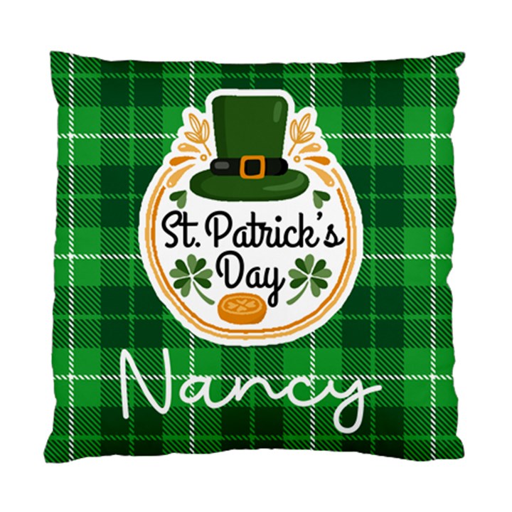 Personalized St Patricks Day Pattern Name Standard Cushion Case (One Side)