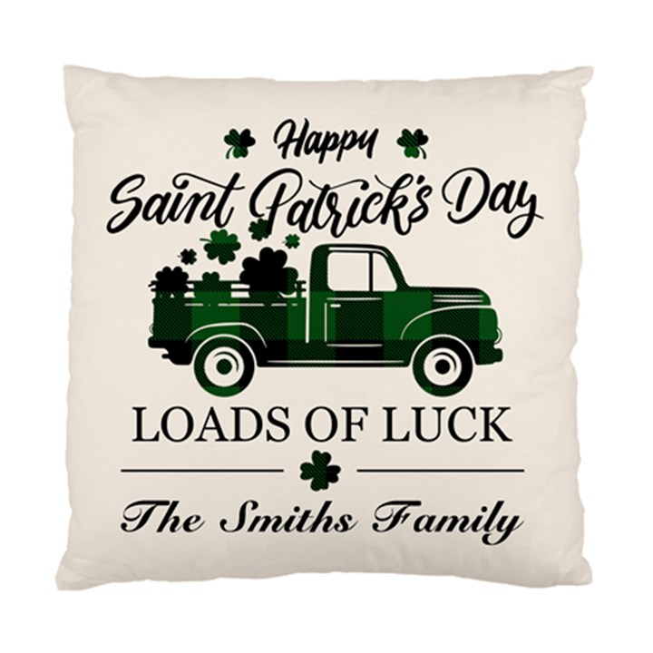 Personalized St Patricks Day Trucker Family Name Standard Cushion Case (One Side)