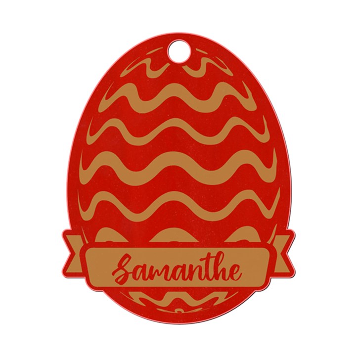 Personalized Name Easter Egg Pattern 2 Wood Ornament