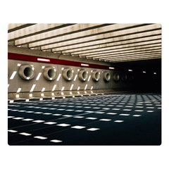 Dark Tunnels Within A Tunnel One Side Premium Plush Fleece Blanket (large)