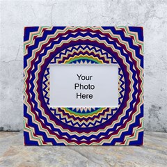 Kaleidoscope Geometric Circles Mandala Pattern White Box Photo Frame 4  X 6 