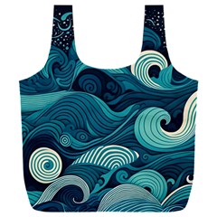 Waves Ocean Sea Abstract Whimsical Abstract Art Full Print Recycle Bag (xxxl)