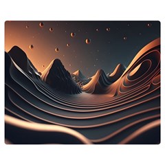 Ai Generated Swirl Space Design Fractal Light Art One Side Premium Plush Fleece Blanket (medium)