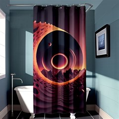 Ai Generated Swirl Space Design Fractal Light 3d Art Shower Curtain 36  X 72  (stall) 