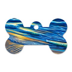 Waves Crashing On The Shore Dog Tag Bone (one Side)