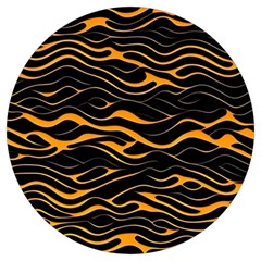 Waves Pattern Golden 3d Abstract Halftone Round Trivet
