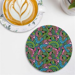 Background Texture Paisley Pattern Uv Print Round Tile Coaster